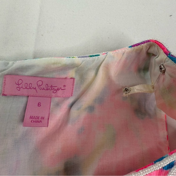 Lilly Pulitzer Gabby Fan Sea Pants Multi Corded Lace Detail Shift Dress Size 6 - Picture 4 of 11
